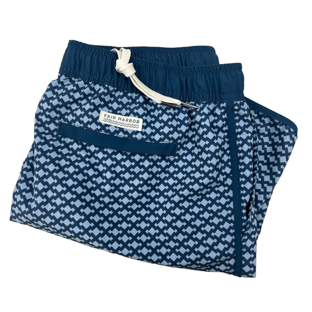 Fair Harbor Anchor Lined Shorts Stretch Pockets Mist Seaview 8” Inseam Men’s L